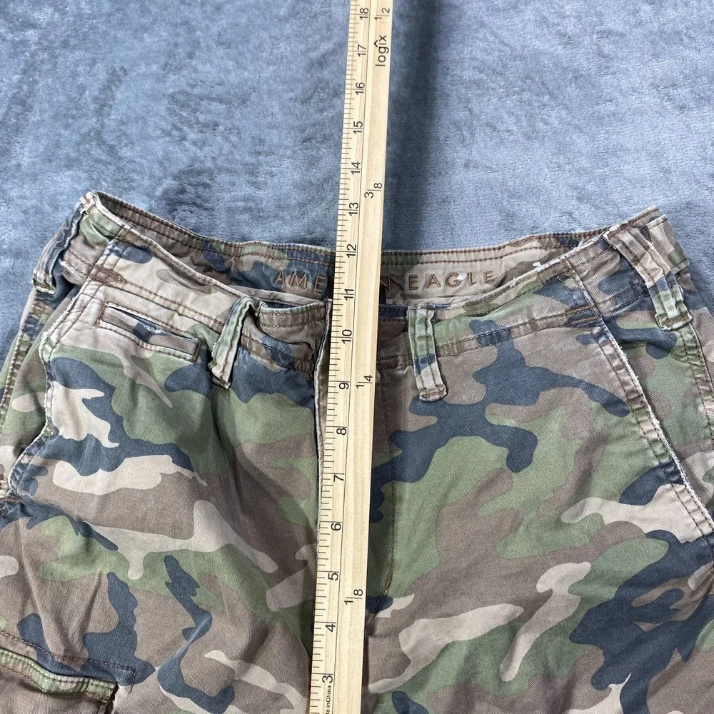 American Eagle Camo Cargo Pants Men's Fits 30x28 Drawstring Hem Utility Outdoor
